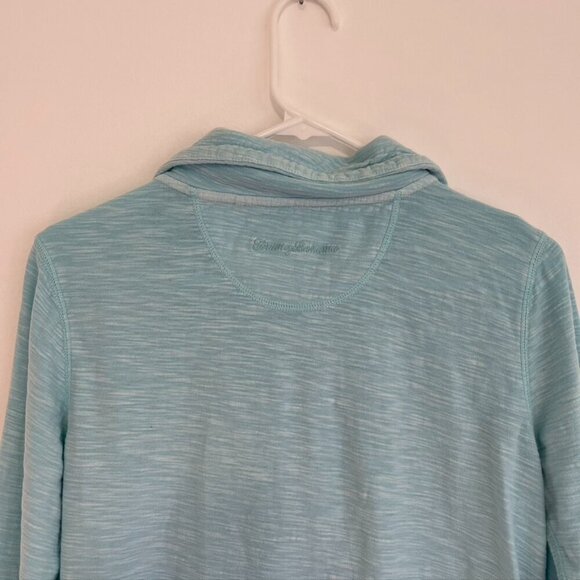 TOMMY BAHAMA Aqua Blue Full Zip Long Sleeve 100% Cotton Lightweight Sweatshirt S - Picture 11 of 12